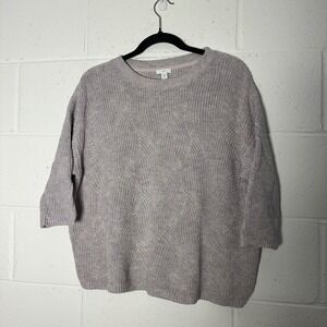 J Jill Petite Knit Sweater 3/4 Sleeve Relaxed‎ Fit Mauve Purple